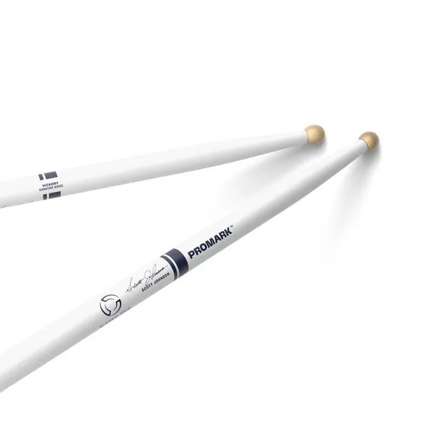 Baqueta Caixa Marcial TXDC17W-WHITE Scott Johnson Hickory Ponta Arredondada Branco Promark Baqueta Caixa Marcial TXDC17W-WHITE Hickory Ponta Arredondada Branco Promark