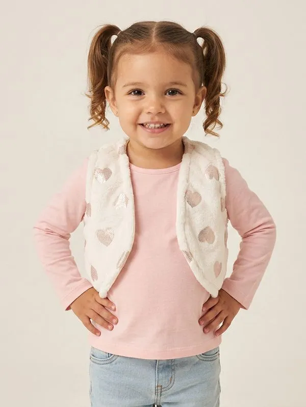 Colete Fleece Infantil Para Menina - OFF WHITE 3