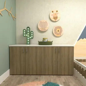 Armário Duplo Baixo Infantil Corp Branco/Carvalho Mel