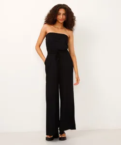 macacão pantalona de viscose sem alça preto GG
