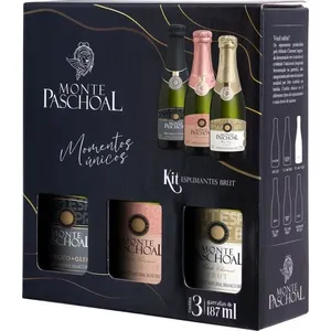 Kit Mini Espumante Monte Paschoal Brut 3x187 Ml