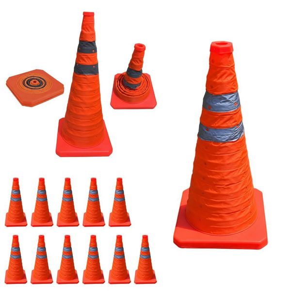 Kit 11 Cones Retráteis Viários SU-CONE1-1 70cm Refletivos Dobráveis Laranja Leva Pro Pet Kit 11 Cones Retráteis SU-CONE1-1 70cm Refletivos Laranja Leva Pro Pet