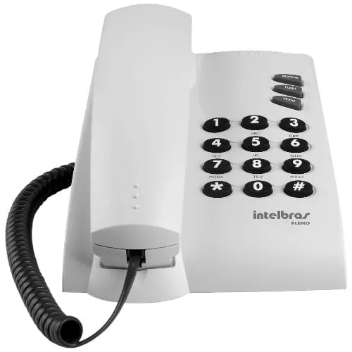 Telefone Fixo Intelbras Pleno para Mesa e Parede com Chave Cinza