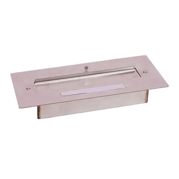 Queimador para Lareira Ecológica Portátil de Embutir Aço Inox 39x16,5x6cm com Chave de Segurança Inox Metalmig Queimador para Lareira Ecológica Portátil de Embutir Aço Inox 39x16,5x6cm Inox Metalmig