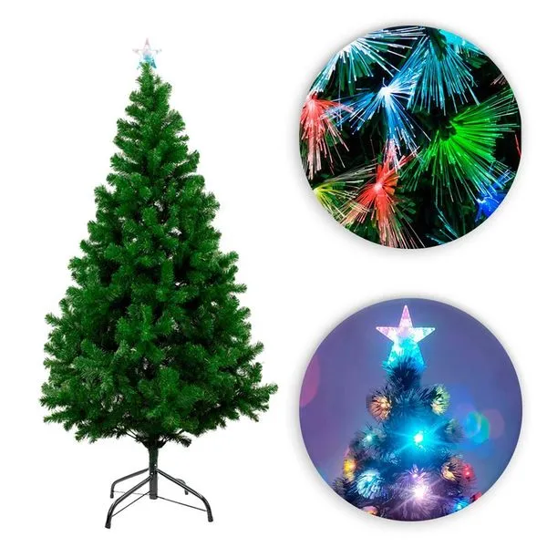 Árvore de Natal MC2323-150 com Pisca LED Colorido Bivolt 137cm Verde Estrela Árvore de Natal MC2323-150 Pisca LED Colorido Bivolt Verde Estrela