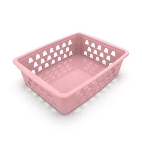 Cesto Multiuso Médio Plástico Rosa 20x15,5x6,5 1032 - Uninjet