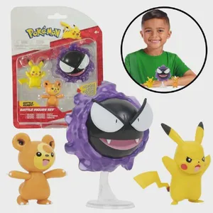 Pokémon Bonecos Pikachu Teddiursa Gastly Sunny 002603