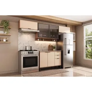 Kit Cozinha Carraro 4 Peças Alpha C4P182 Freijo/Off White