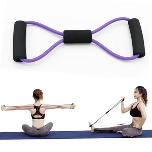 Extensor Elástico BSL3075 Formato de Oito para Yoga Pilates e Musculação Roxo AB Mídia Extensor Elástico BSL3075 Formato de Oito Multifuncional Roxo AB Mídia