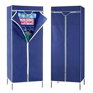 Guarda-roupa Cabideiro Portátil 7641 com Zíper e Prateleira Multiuso 30CM Azul para Praia e Camping Azul Guarda-roupa Cabideiro Portátil 7641 com Zíper e Prateleira Multiuso 30CM Azul Azul