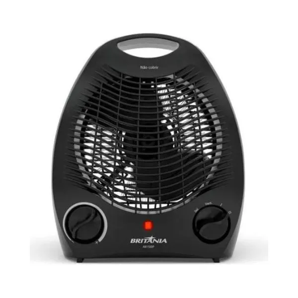 Aquecedor Britânia AB1500P 2 em 1 2000W Preto 220V AQUECEDOR BRITANIA 220V AB1500P 2000W PR