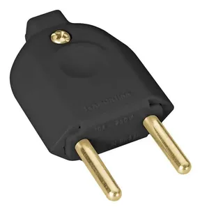 Plugue macho preto 2P 10 A formato reto - TRAMONTINA