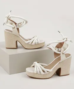 Sandália Feminina Oneself Meia Pata Salto Alto Off White 39