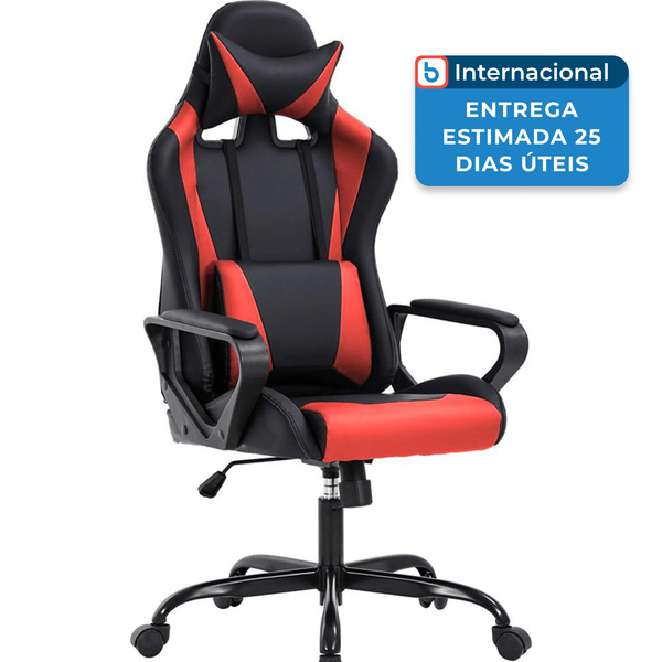Cadeira Gamer Com Encosto Alto Em PU Bestoffice Vermelho A-MBI