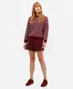 short básico de malha com recortes cintura alta vinho G
