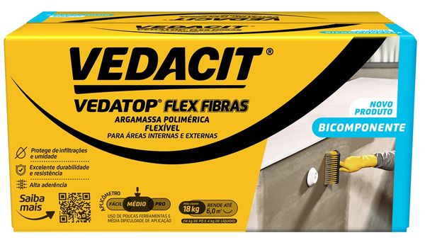 Impermeabilizante Vedatop 7000 Flex Fibras Bicomponente Caixa 18Kg Vedacit