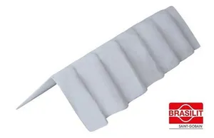 Cumeeira Shed Fibrocimento Direita 75º Cinza 110x30cm Brasilit Cumeeira Shed Fibrocimento Direita Cinza 75º 110x30cm Brasilit