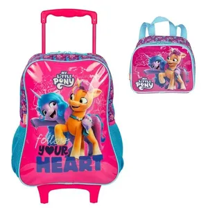 Kit Mochila Rodinha Lancheira Sestini My Little Pony Rosa Único