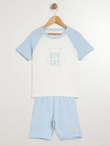 Conjunto Curto Kid+ Infantil Para Menino - OFF WHITE/AZUL 4