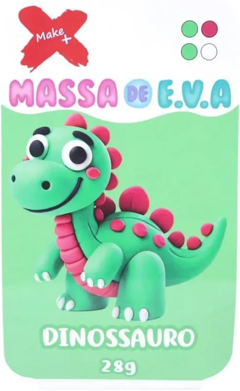 Massa Para Modelar Eva 28g 4 Cores Dinossauro