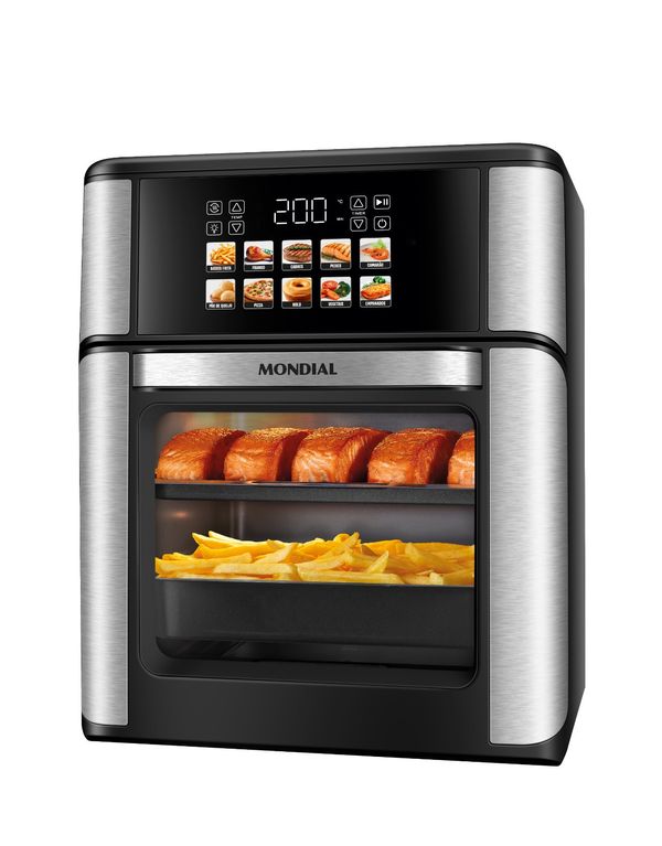 Fritadeira Air Fryer Forno Oven 13L Mondial Preto/Inox 2000W- AFON-13L-IMT 127V