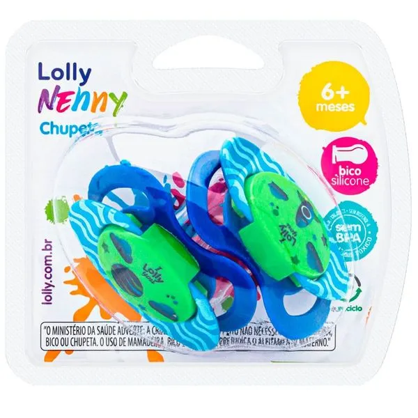 Chupeta Lolly Nenny Tric Silicone 2 Unidades Red T2 Azul (MP)
