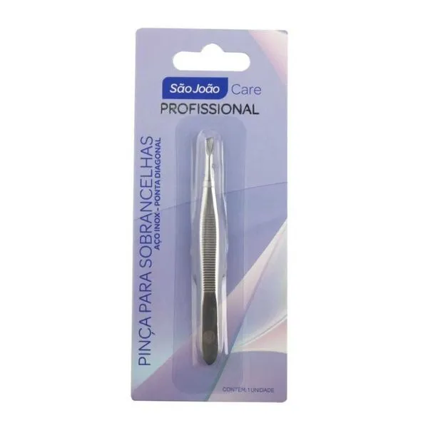Pinça Para Sobrancelha Aço Inox Diagonal Cromado São João Care PINCA P/SOBRENCELHA ACO INOX DIAGONAL CR