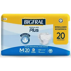 Fralda Geriátrica Bigfral Regular Plus Econômica M 20unidades