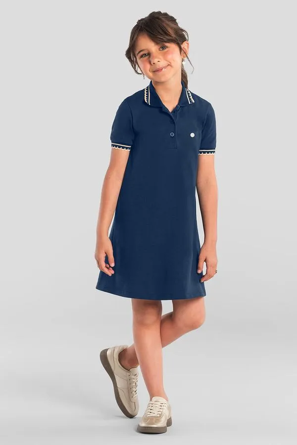 Vestido infantil menina em piquet Mundi - 8