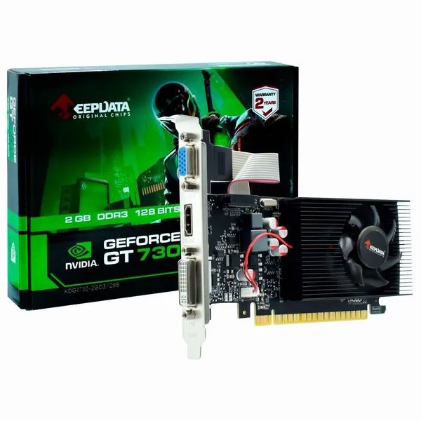Placa de Vídeo Geforce Gt730 2gb Ddr3 Low Profile Kdgt730-2gd3-128b Keepdata Placa de Vídeo Geforce Gt730 2gb Ddr3 Low Profile para Multimídia Keepdata