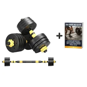 Kit Halteres Ajustável 3 em 1 Até 40kg Musculação com Conector e-book Ahead Sports Kit Halteres Ajustável 3 em 1 Até 40kg com E-book Ahead Sports