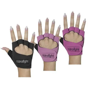 Kit 3 Pares de Luva de Musculação Hidrolight Neoprene G / Rosa e Preto