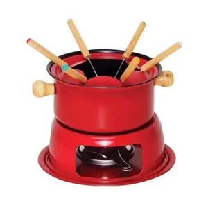 Conjunto Fondue Lucerna Aço Inox Vermelha 11 Peças Ref.CJFN042VM Hauskraft