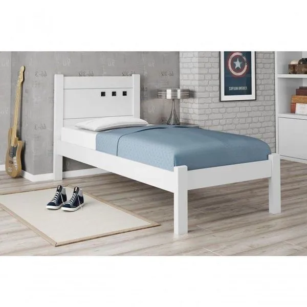 Cama Solteiro Paola Branco