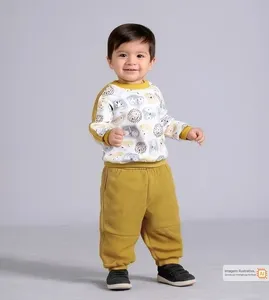 Conjunto Plush Carinha de Bicho Amarelo - M