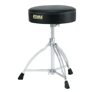 Banco para Bateria Tama HT130 Assento Redondo com Ferragens Duplas e Ajuste de Altura Tama Drums Banco para Bateria Tama HT130 Assento Redondo Ferragens Duplas Tama Drums