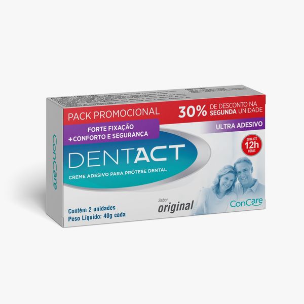 Fixador de Dentadura Dentact Sabor Original 40g 2 Unidades Desconto 30% na Segunda Unidade