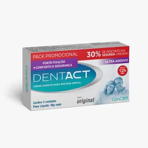 Fixador de Dentadura Dentact Sabor Original 40g 2 Unidades Desconto 30% na Segunda Unidade