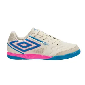 Chuteira Futsal N°43 Umbro Pro 5 Bump Club Branco E Azul (MP)