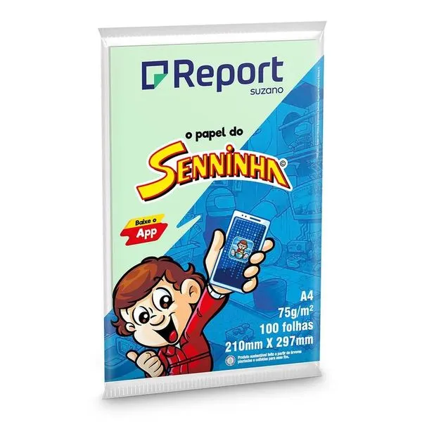 Papel Sulfite Report Senninha Verde A4 100 Folhas
