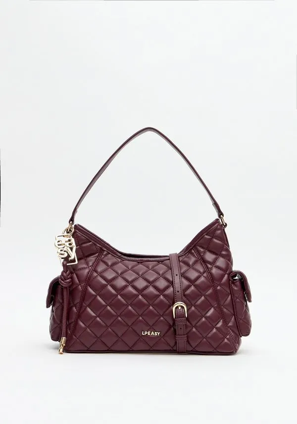 Bolsa Shoulder Matelassê Com Bag Charm Bordô U