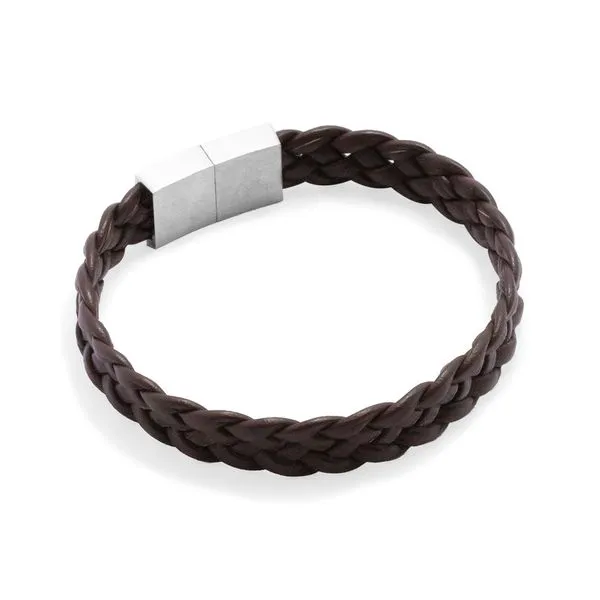 Pulseira Vicent de Couro Marrom M