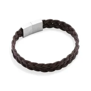 Pulseira Vicent de Couro Marrom M
