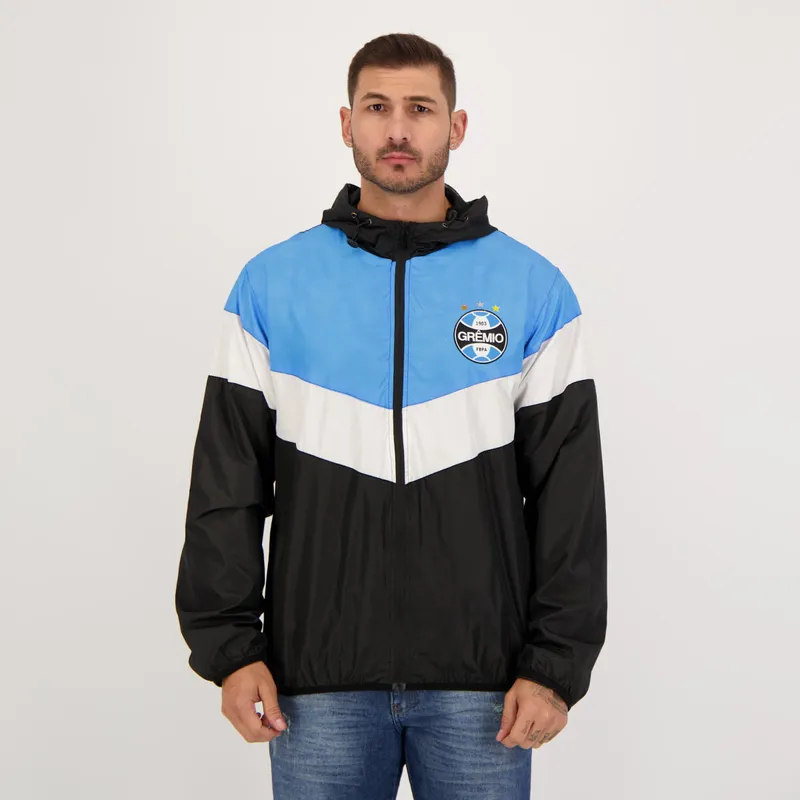 Jaqueta Grêmio Corta Vento Print Preta