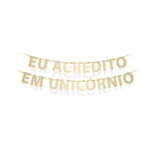 Acessórios para Festa - Faixa Decorativa - Frase Unicórnio - Cromus