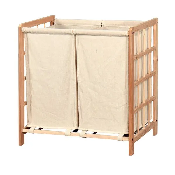 Cesto de Roupa Wood Le Duplo Madeira