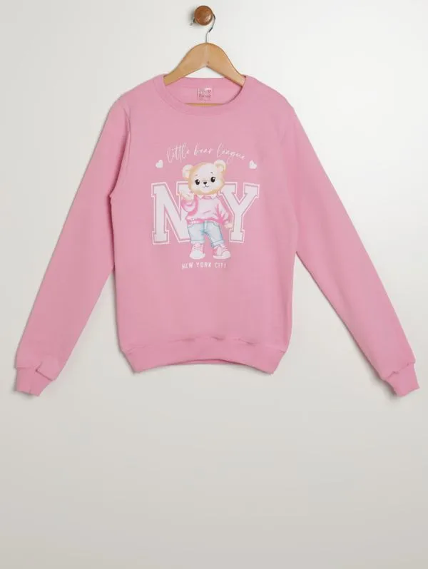 Moletom Estampado Juvenil Para Menina - ROSA 16