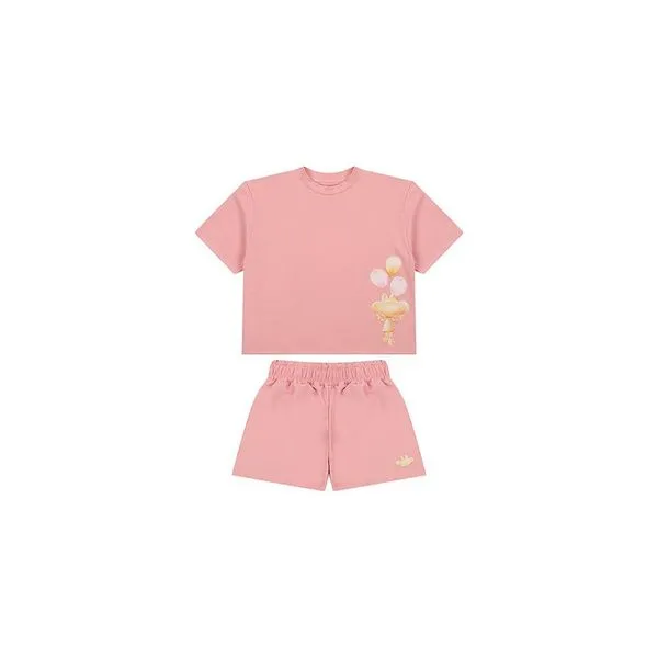 Conjunto Curto Lilica Ripilica Blusa e Short Fun Kids Rosa 12