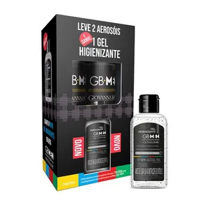 Kit Desodorante Aerosol Antiperspirante GB-Men Urban 2 Unidades 150ml Cada + Gel Higienizante GB-Men 60ml