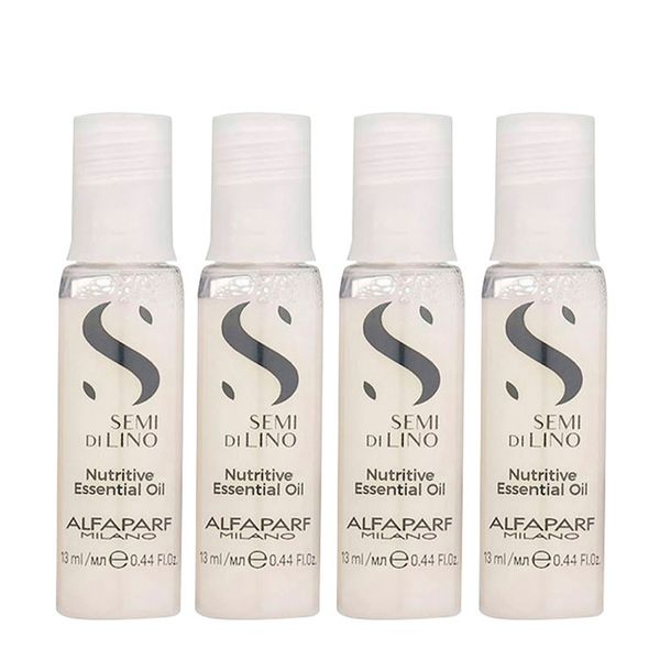 Kit de Ampola Alfaparf Milano Professional Semi Di Lino Nutritive Essencial Oil 4 X 13ml Kit